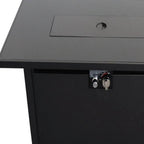 40000 Btu 42 Black Steel Propane Rectangular Fire Pit with Cover