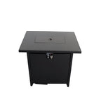40000 Btu 42 Black Steel Propane Rectangular Fire Pit with Cover