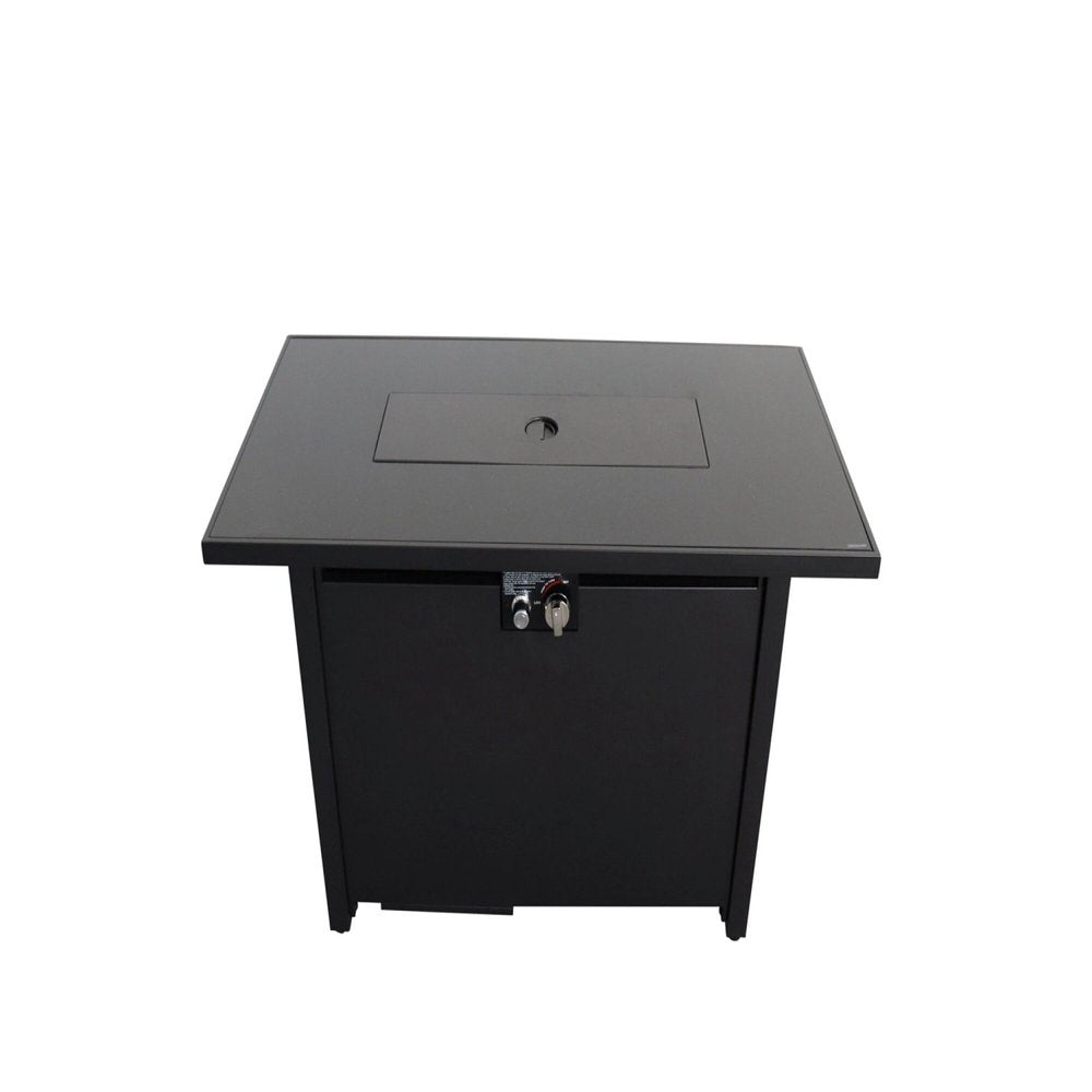40000 Btu 42 Black Steel Propane Rectangular Fire Pit with Cover