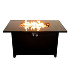 40000 Btu 42 Black Steel Propane Rectangular Fire Pit with Cover