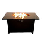 40000 Btu 43 Black Steel Propane Rectangular Fire Pit with Cover