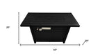 40000 Btu 42 Black Steel Propane Rectangular Fire Pit with Cover
