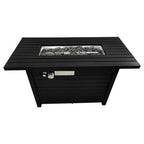 40000 Btu 42 Black Steel Propane Rectangular Fire Pit with Cover