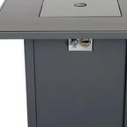 50000 Btu 30 Black Steel Propane Square Fire Pit with Cover
