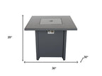 50000 Btu 30 Black Steel Propane Square Fire Pit with Cover