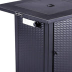 50000 Btu 28 Black Steel Propane Square Fire Pit with Cover