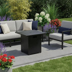 50000 Btu 28 Black Steel Propane Square Fire Pit with Cover