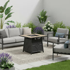 40000 Btu 28 Brown Iron Propane Square Fire Pit with Cover