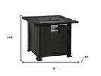 50000 Btu 30 Black Steel Propane Square Fire Pit with Cover