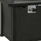 50000 Btu 30 Black Steel Propane Square Fire Pit with Cover