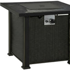 50000 Btu 30 Black Steel Propane Square Fire Pit with Cover