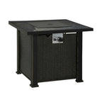 50000 Btu 30 Black Steel Propane Square Fire Pit with Cover