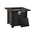 50000 Btu 30 Black Steel Propane Square Fire Pit with Cover
