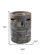 32000 Btu 26 Gray Magnesium Oxide Propane Round Fire Pit with Cover