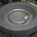 32000 Btu 26 Gray Magnesium Oxide Propane Round Fire Pit with Cover