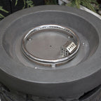 32000 Btu 26 Gray Magnesium Oxide Propane Round Fire Pit with Cover