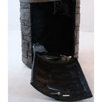 32000 Btu 26 Gray Magnesium Oxide Propane Round Fire Pit with Cover