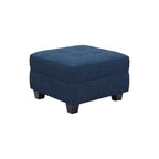 Gray and Black Solid Wood and Linen Tufted Storage Ottoman - 26-inch