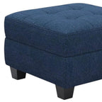 Gray and Black Solid Wood and Linen Tufted Storage Ottoman - 26-inch
