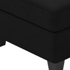 Black Velvet Storage Ottoman - 25-inch