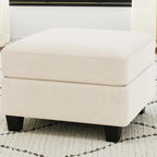 Black Velvet Storage Ottoman - 25-inch