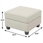 Black Velvet Storage Ottoman - 25-inch