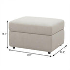 Black Velvet Storage Ottoman - 30-inch