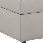 Black Velvet Storage Ottoman - 30-inch