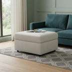 Black Velvet Storage Ottoman - 30-inch