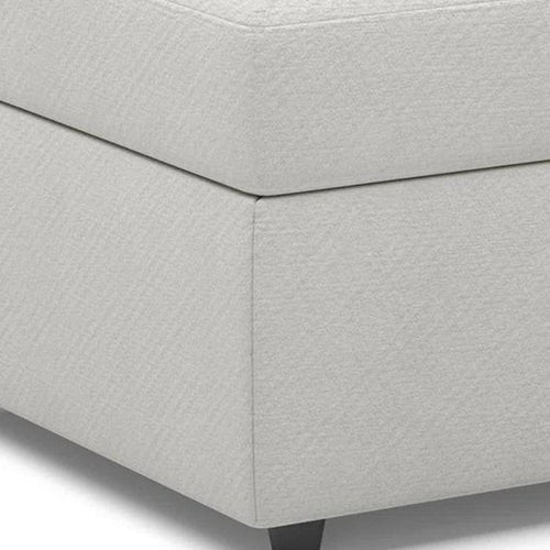 Beige and Black Chenille Storage Ottoman - 30-inch