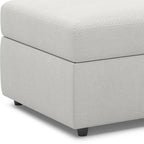 Beige and Black Chenille Storage Ottoman - 30-inch