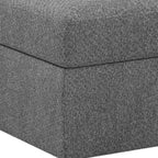 Beige and Black Chenille Storage Ottoman - 30-inch