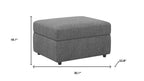 Beige and Black Chenille Storage Ottoman - 30-inch