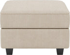 Teal Blue and Black Solid Wood and Microfiber Storage Ottoman - 26-inch
