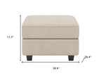 Teal Blue and Black Solid Wood and Microfiber Storage Ottoman - 26-inch