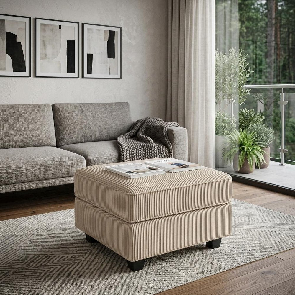 Teal Blue and Black Solid Wood and Microfiber Storage Ottoman - 26-inch