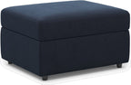 Black Velvet Storage Ottoman - 30-inch