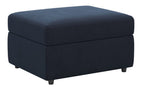 Black Velvet Storage Ottoman - 30-inch