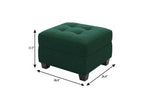 Beige and Black Velvet Tufted Storage Ottoman - 26-inch