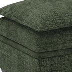 Green and Black Chenille Storage Ottoman - 30-inch