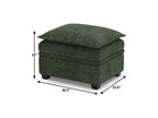 Green and Black Chenille Storage Ottoman - 30-inch