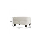 Beige and Black Chenille Storage Ottoman - 29-inch