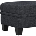 Gray and Black Chenille Storage Ottoman - 29-inch