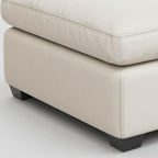 Beige and Black Velvet Ottoman - 32-inch