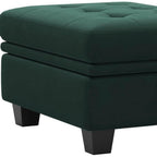 Blue and Black Velvet Tufted Storage Ottoman - 32-inch