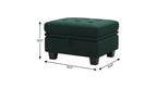 Blue and Black Velvet Tufted Storage Ottoman - 32-inch
