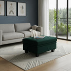 Blue and Black Velvet Tufted Storage Ottoman - 32-inch