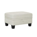 Gray and Black Chenille Storage Ottoman - 29-inch