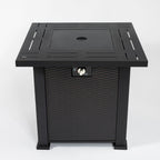 50000 Btu 28 Black Steel Propane Square Fire Pit Table with Cover