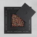 50000 Btu 28 Black Rattan Propane Square Fire Pit with Cover